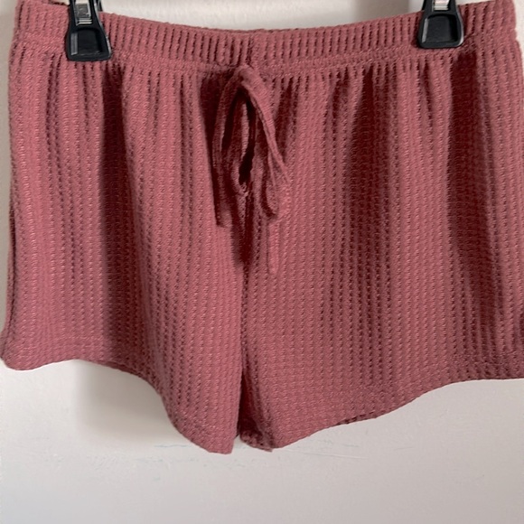 New 2-Piece Crop Tank and Shorts Waffle Knit Summer Loungewear Sleep Set - Picture 2 of 6